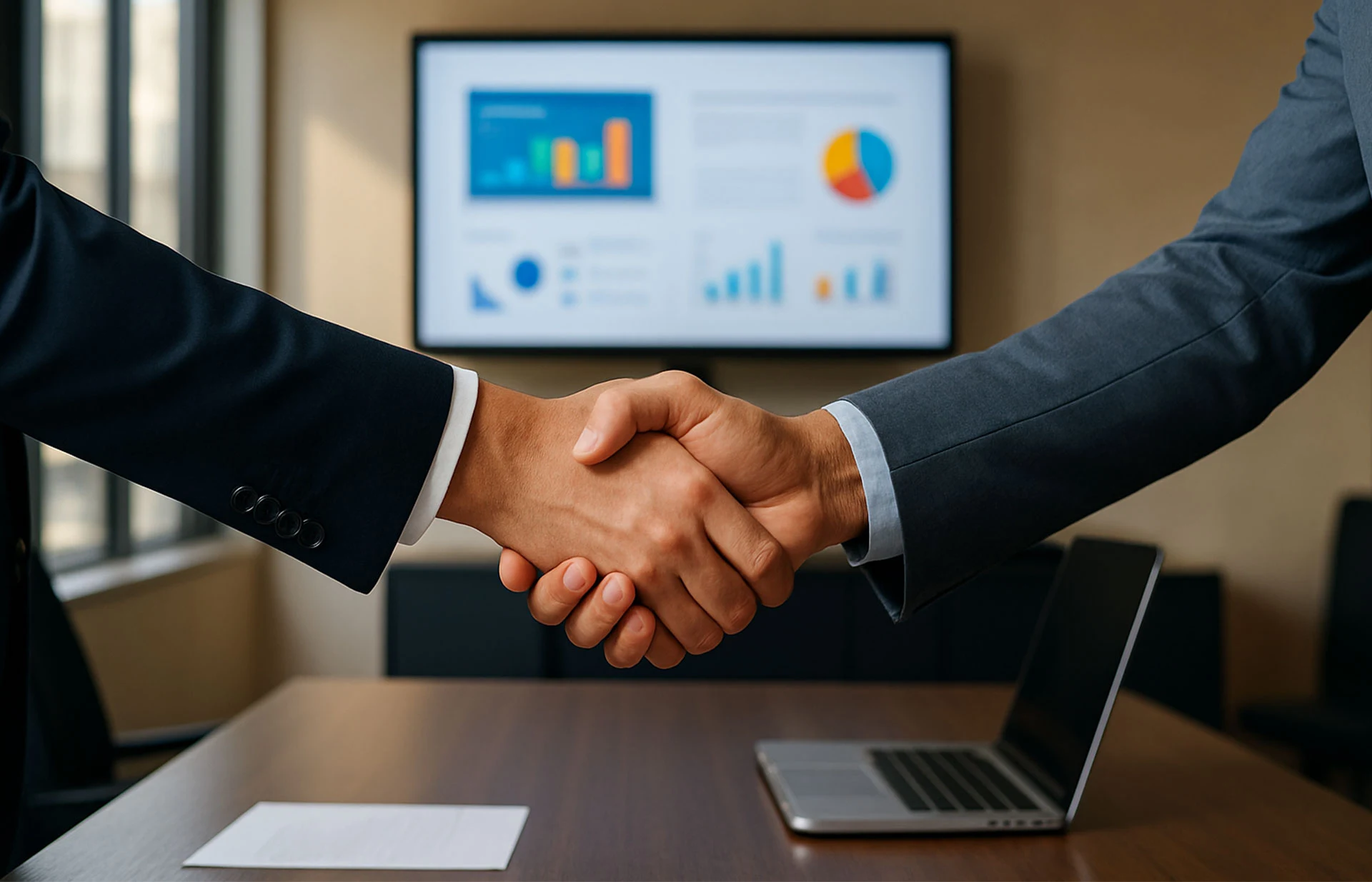 Business partners shaking hands