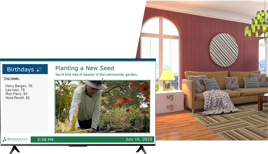Senior living digital signage